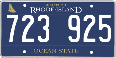 RI license plate 723925