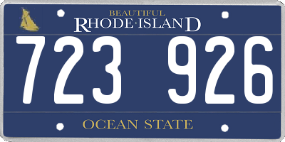 RI license plate 723926