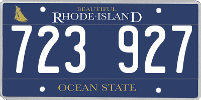 RI license plate 723927