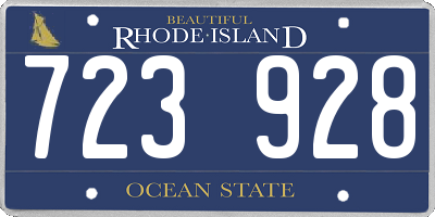 RI license plate 723928