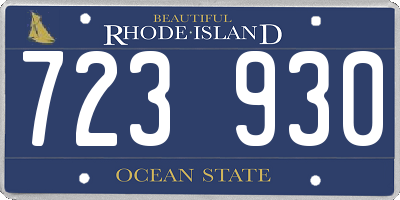 RI license plate 723930