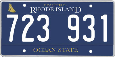 RI license plate 723931