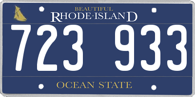 RI license plate 723933