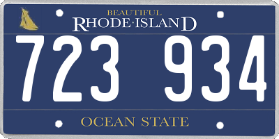 RI license plate 723934