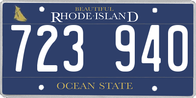 RI license plate 723940