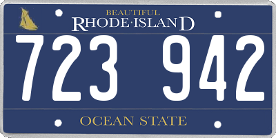 RI license plate 723942