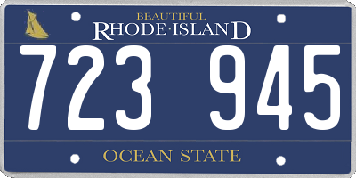 RI license plate 723945