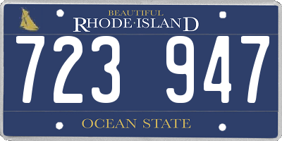 RI license plate 723947