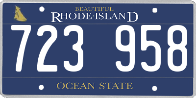 RI license plate 723958
