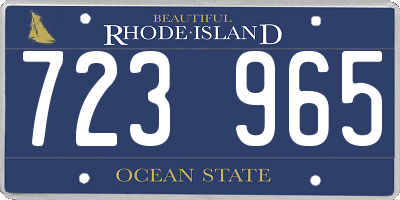 RI license plate 723965