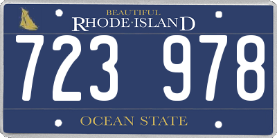 RI license plate 723978