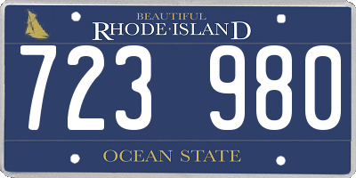 RI license plate 723980