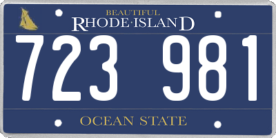 RI license plate 723981