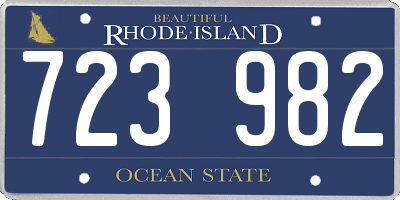 RI license plate 723982