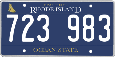 RI license plate 723983