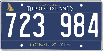 RI license plate 723984
