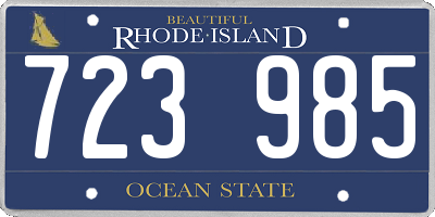 RI license plate 723985