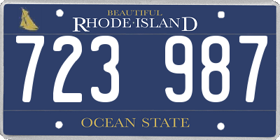 RI license plate 723987