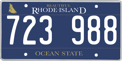RI license plate 723988
