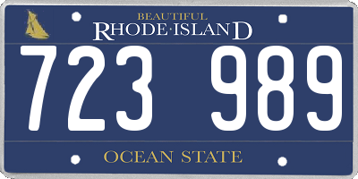 RI license plate 723989