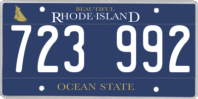 RI license plate 723992