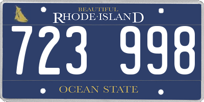 RI license plate 723998