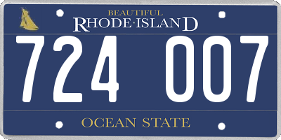 RI license plate 724007