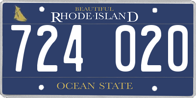 RI license plate 724020