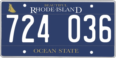 RI license plate 724036