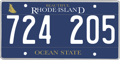 RI license plate 724205