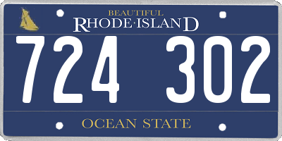 RI license plate 724302