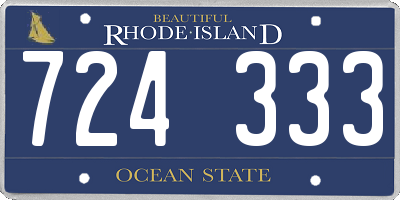 RI license plate 724333