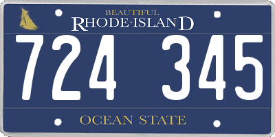 RI license plate 724345