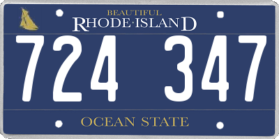 RI license plate 724347