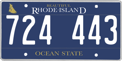 RI license plate 724443
