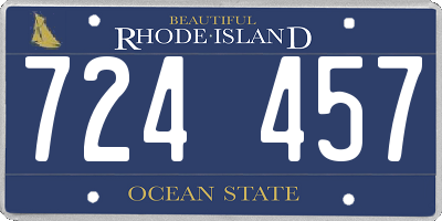 RI license plate 724457