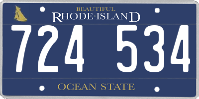 RI license plate 724534