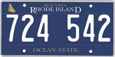 RI license plate 724542