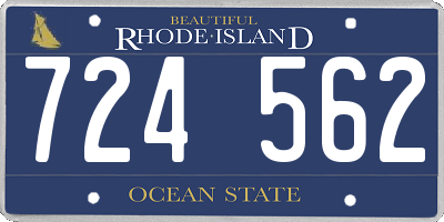 RI license plate 724562