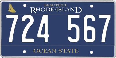 RI license plate 724567