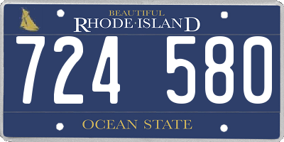 RI license plate 724580