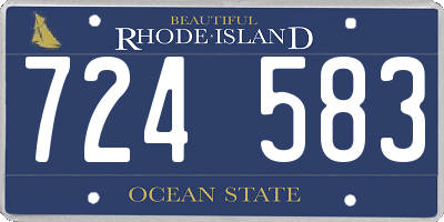 RI license plate 724583