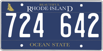 RI license plate 724642
