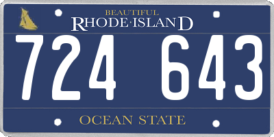 RI license plate 724643