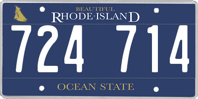 RI license plate 724714