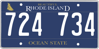 RI license plate 724734