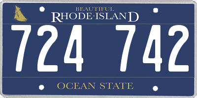 RI license plate 724742