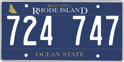 RI license plate 724747