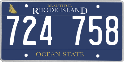 RI license plate 724758