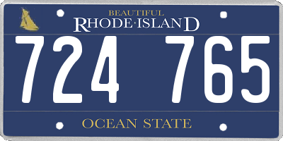 RI license plate 724765